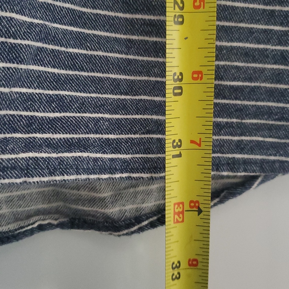 Duluth Trading Mens Free Swingin Flannel Shirt Size 2XL Tall Blue White Stripe - Picture 9 of 10